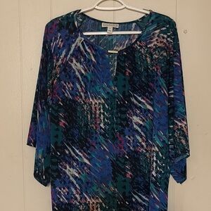 Dana Buchman Vibrant Patterned Blouse